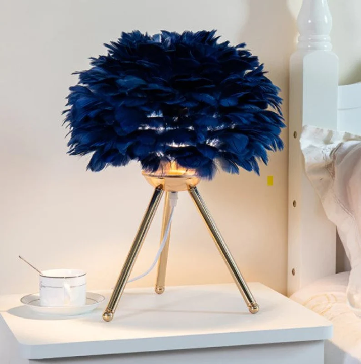 Blossom Table Lamp – Elegant Feather Design with Dimmable Light | Kalsten