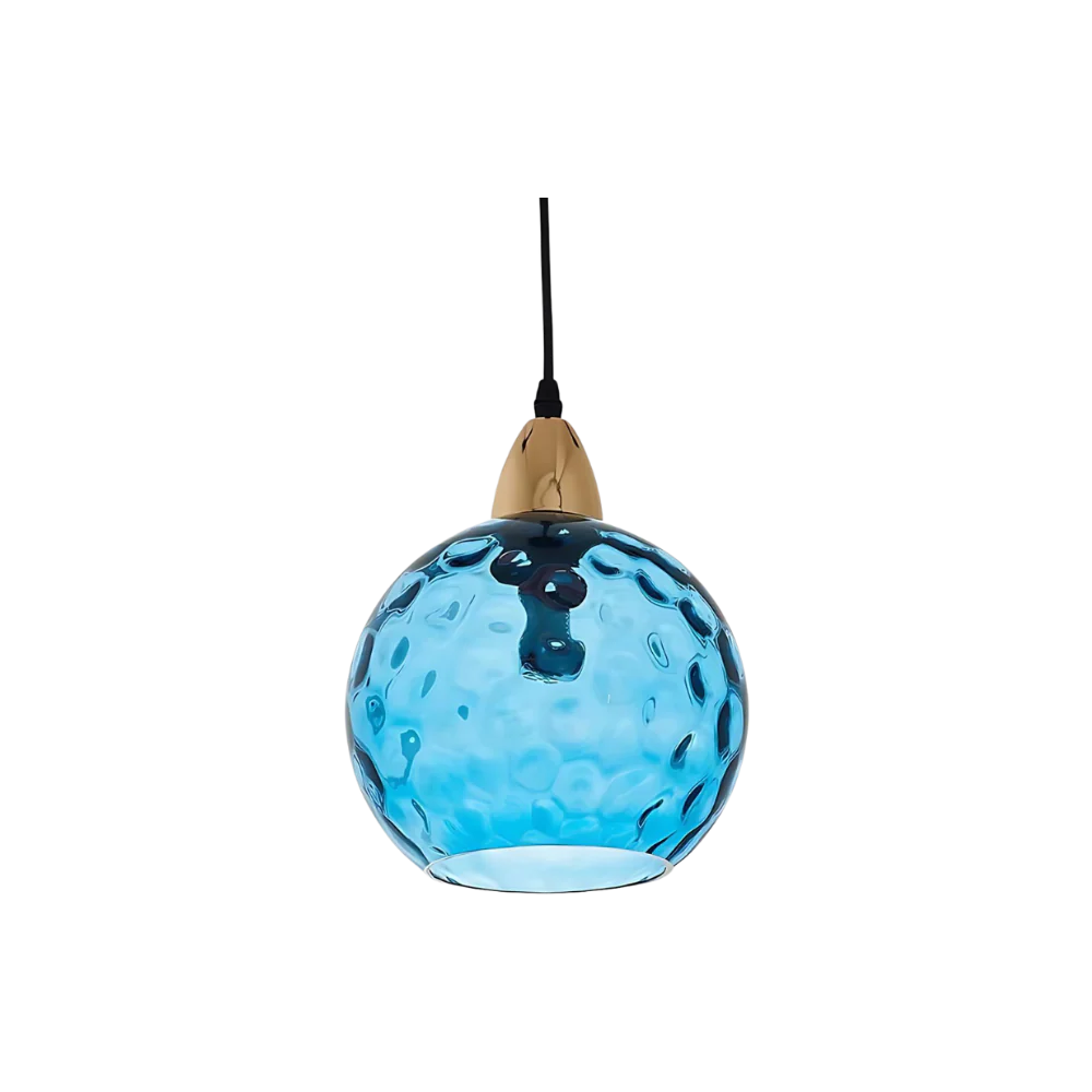 Pendant Light Ripple Glass 7.9 in Sphere Adjustable Dining Room Kitchen Hanging Ceiling Lamp Modern Nordic Minimalist Fixture | Kalsten