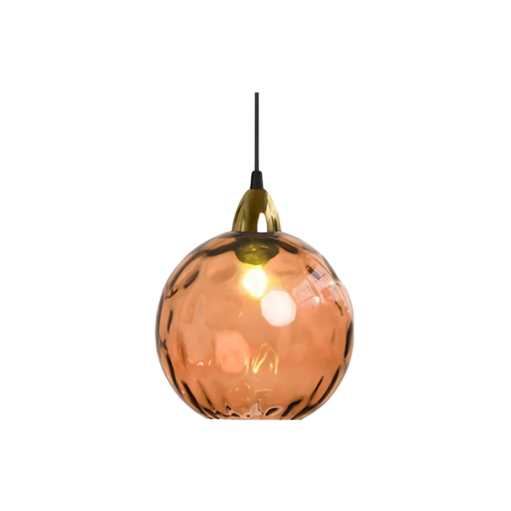 Pendant Light Ripple Glass 7.9 in Sphere Adjustable Dining Room Kitchen Hanging Ceiling Lamp Modern Nordic Minimalist Fixture | Kalsten
