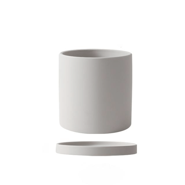 Kalsten | Elegant flowerpot made of ceramic with saucer