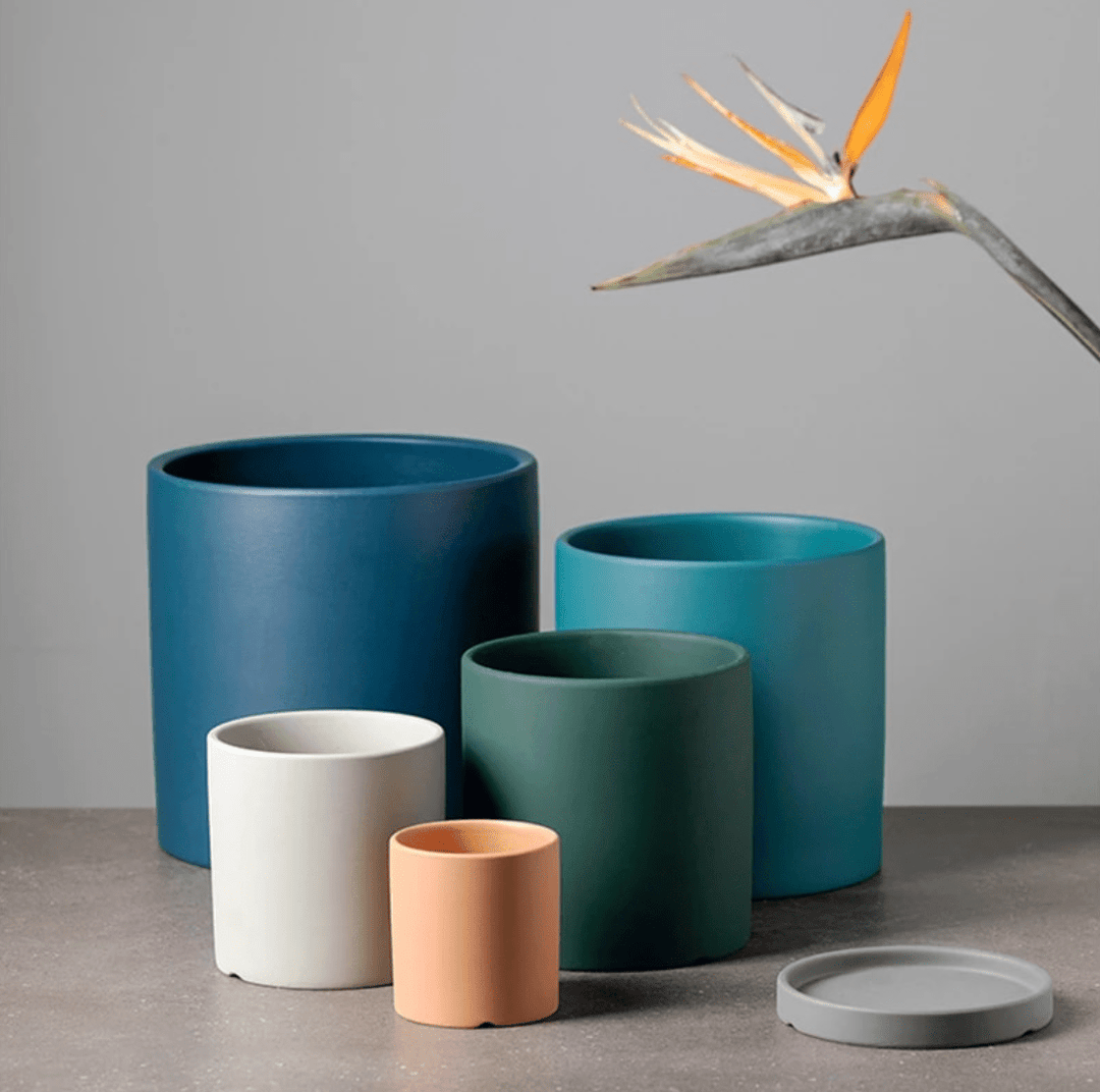 Kalsten | Elegant flowerpot made of ceramic with saucer