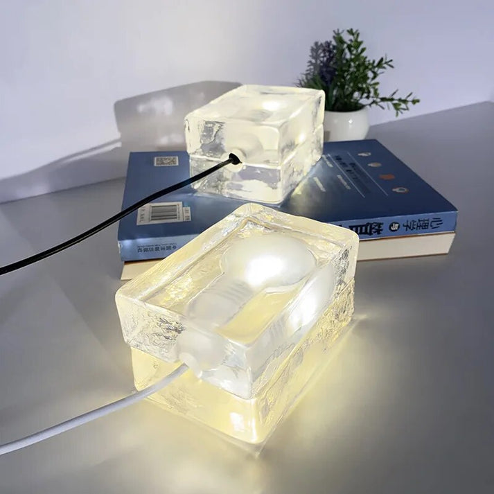 Clarylume Glass Table Lamp | Glare-free LED Light | Crystal Clear Design | For Bedroom, Office & Living Room | Kalsten