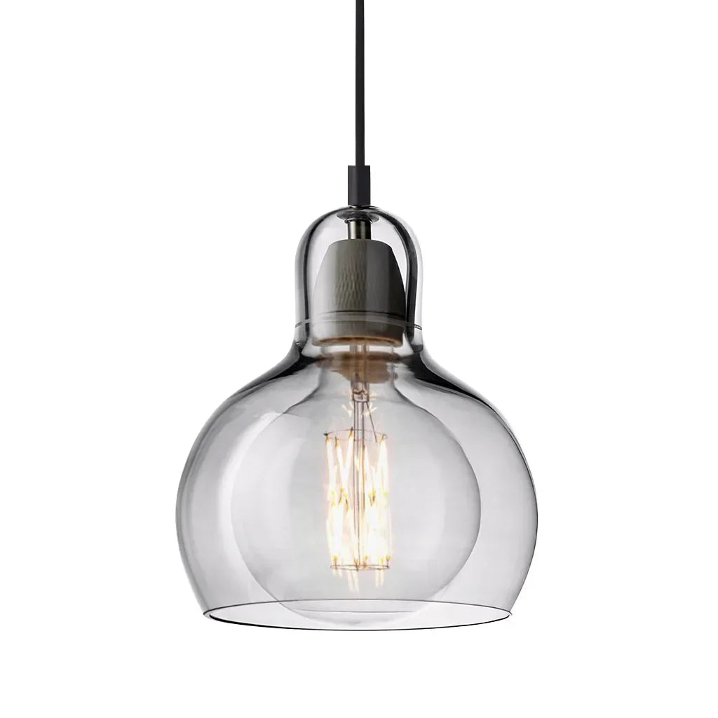 Pendant Light Glass 8 in Clear Warm Glow Living Room Bedroom Dining Room Hanging Lamp | Kalsten