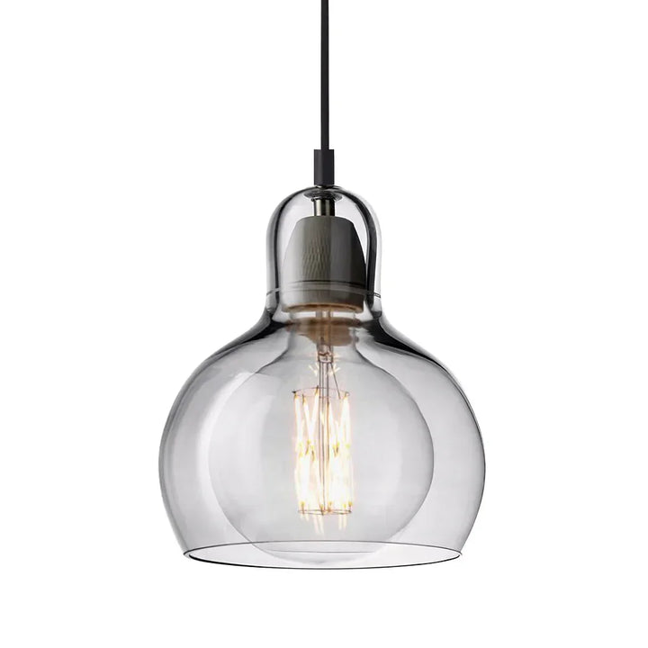 Pendant Light Glass 8 in Clear Warm Glow Living Room Bedroom Dining Room Hanging Lamp | Kalsten