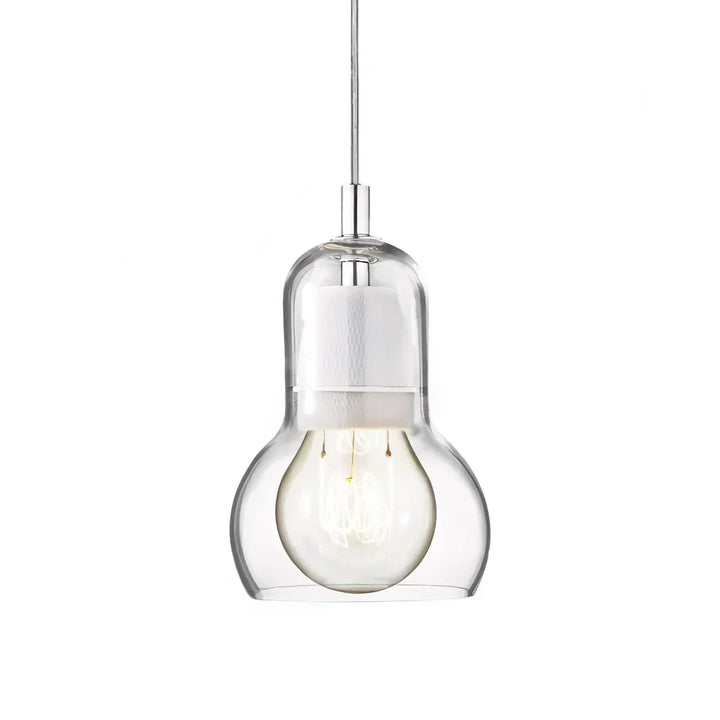 Pendant Light Glass 8 in Clear Warm Glow Living Room Bedroom Dining Room Hanging Lamp | Kalsten