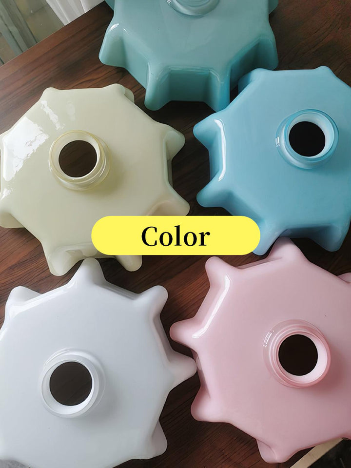 Ceramic Pendant Light 9.8 in x 5.1 in Adjustable Ceiling Indoor White Beige Pink Blue Vintage Lampshade | Kalsten