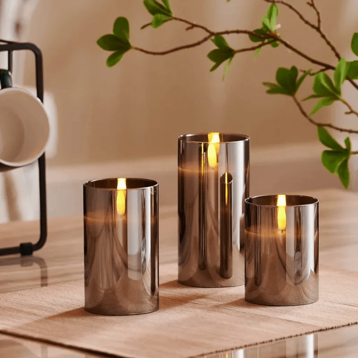 Flameless LED Candles in Glass – Set Kalsten