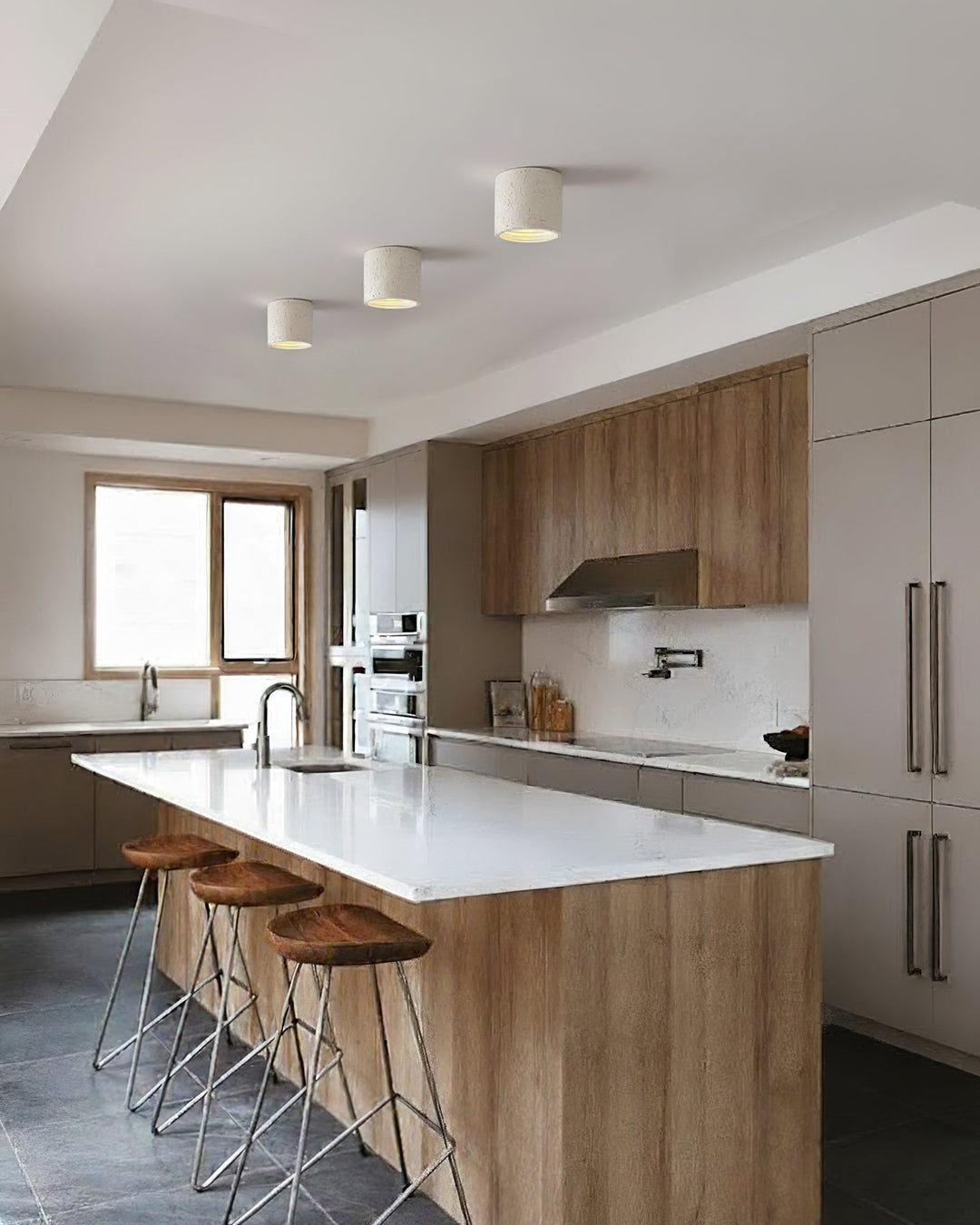 Ceiling Lamp Composite Material 5.5 in x 4.3 in Indoor Modern Dining Room Kitchen LED Fixture Set of 2 | Kalsten
