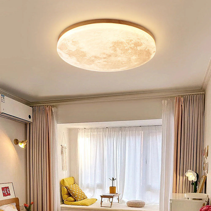 Kalsten | Ceiling Light 3D Moon LED Dimmable Metal Bedroom Fixture