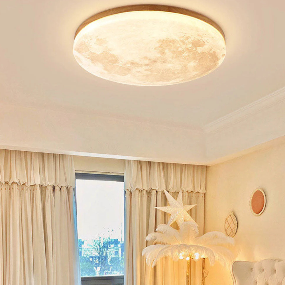 Kalsten | Ceiling Light 3D Moon LED Dimmable Metal Bedroom Fixture
