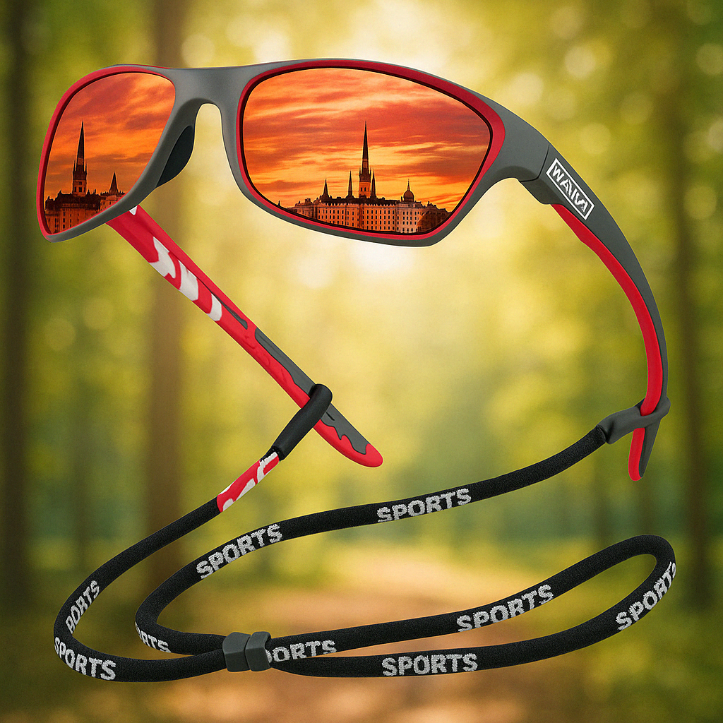 Kalsten | Mens Polarised Sports Sunglasses UK – UV400 Wrap Around Sunglasses for Cycling, Running & Outdoor Activities | Lightweight & Glare Protection