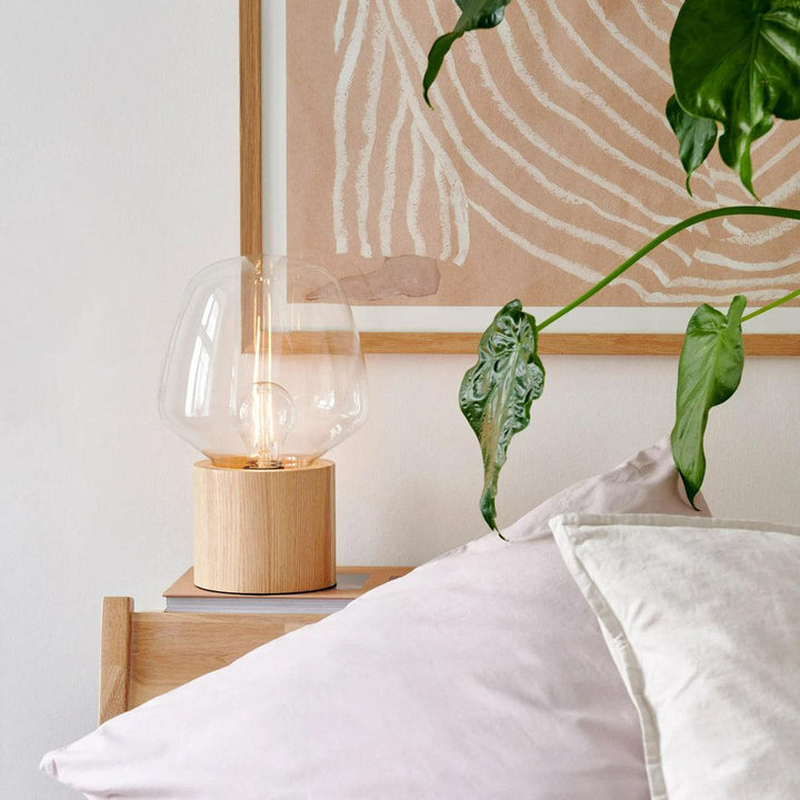 Elegant Wooden Lamp with Glass Bowl – Stylish Addition to Any Interior Kalsten