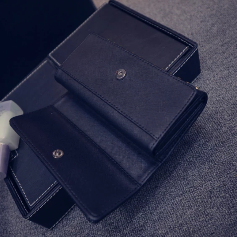Women PU Leather Fashion Long Vintage Pouch | Kalsten