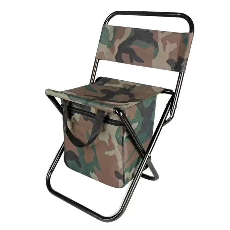 Contemporary Industrial Rectangular Oxford Fabric Steel Pipe Foldable Camping Chair Backrest Armless For Garden & Outdoor Patio | Kalsten