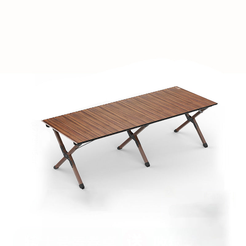 Modern Minimalist Rectangle Carbon Steel Outdoor Foldable Camping Coffee Table 1-Tier For Garden | Kalsten