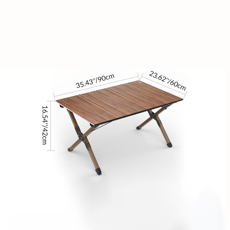 Modern Minimalist Rectangle Carbon Steel Outdoor Foldable Camping Coffee Table 1-Tier For Garden | Kalsten