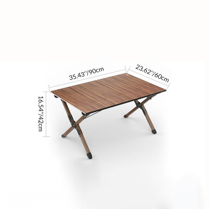 Modern Minimalist Rectangle Carbon Steel Outdoor Foldable Camping Coffee Table 1-Tier For Garden | Kalsten