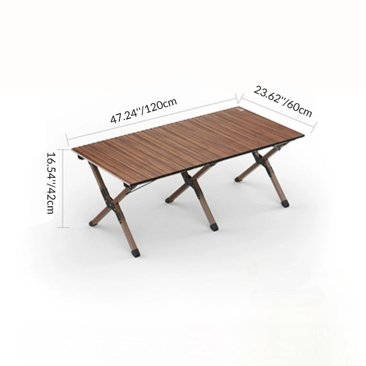 Modern Minimalist Rectangle Carbon Steel Outdoor Foldable Camping Coffee Table 1-Tier For Garden | Kalsten