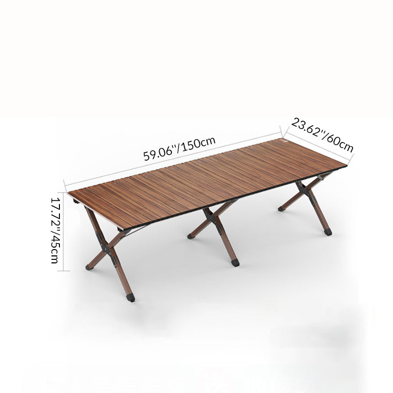 Modern Minimalist Rectangle Carbon Steel Outdoor Foldable Camping Coffee Table 1-Tier For Garden | Kalsten
