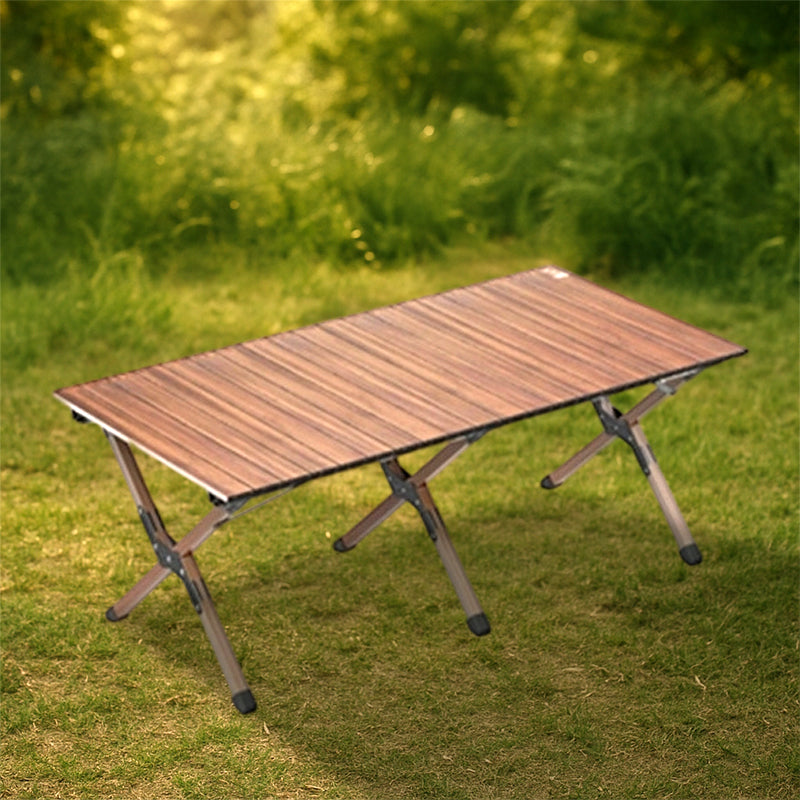Modern Minimalist Rectangle Carbon Steel Outdoor Foldable Camping Coffee Table 1-Tier For Garden | Kalsten