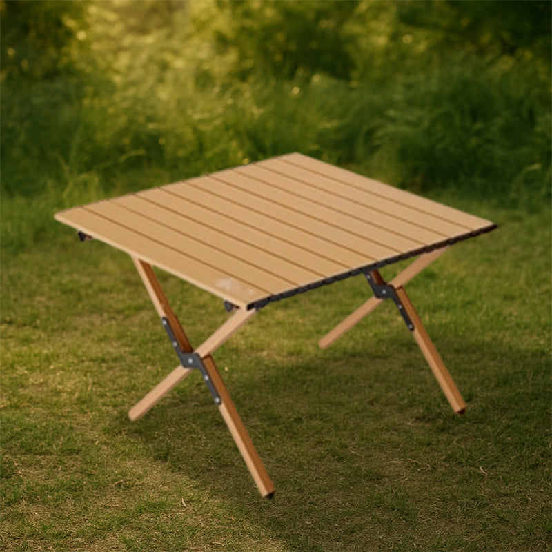 Modern Minimalist Rectangle Carbon Steel Outdoor Foldable Camping Coffee Table 1-Tier For Garden | Kalsten