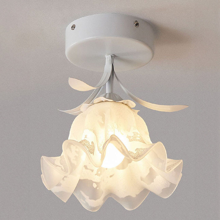 Floral Glass Shade Ceiling Lamp Kalsten