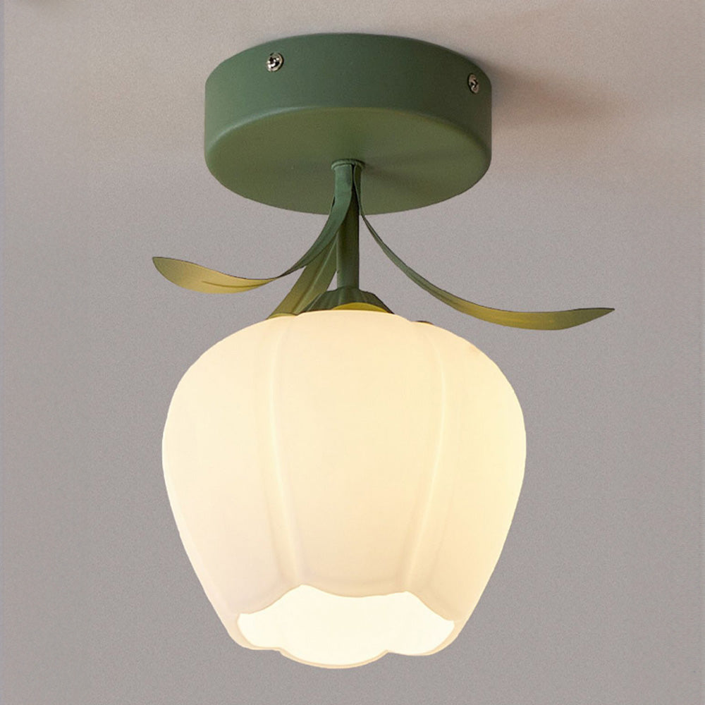 Kalsten | Ceiling Light with Floral Glass Shade Design