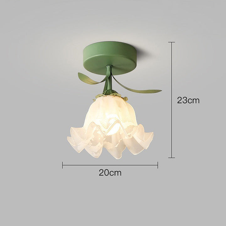 Kalsten | Ceiling Light with Floral Glass Shade Design