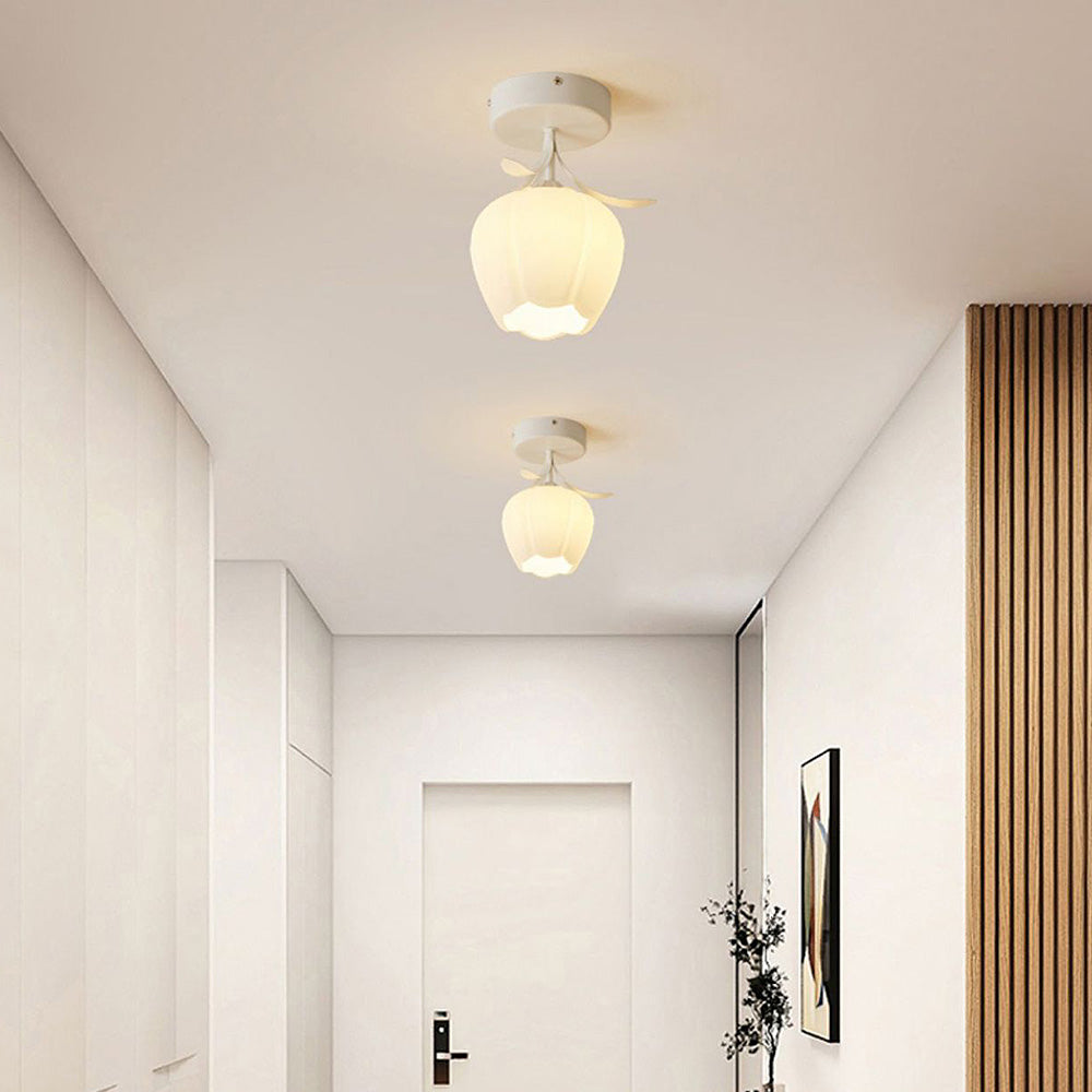Kalsten | Ceiling Light with Floral Glass Shade Design
