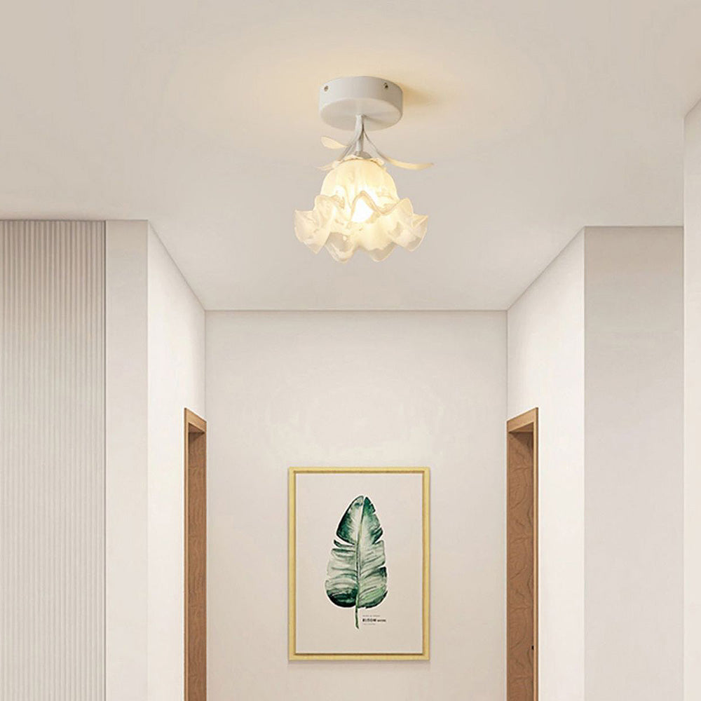 Floral Glass Shade Ceiling Lamp Kalsten