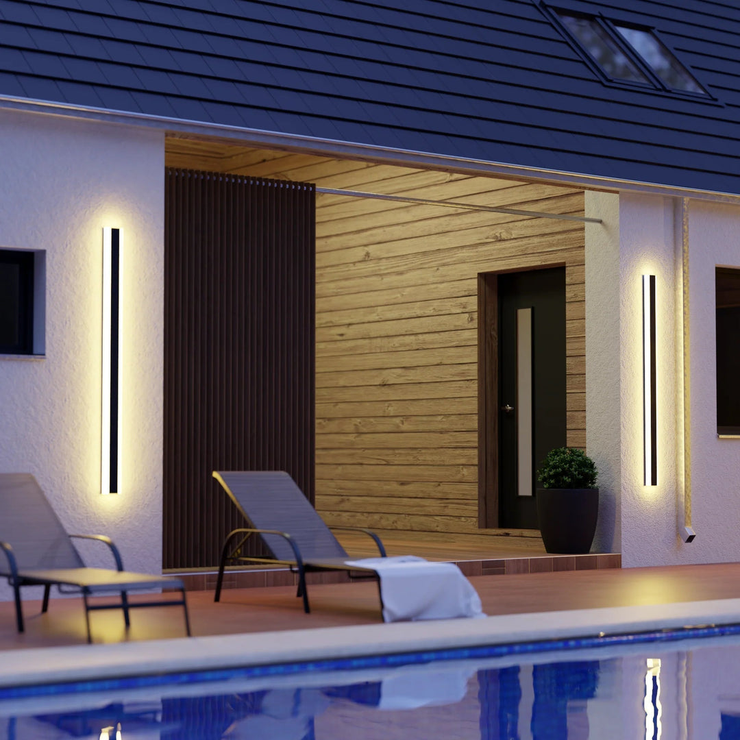 Linear LED Long Outdoor Wall Light Minimalist Exterior Wall Mount Lights Waterproof for Porch | Kalsten