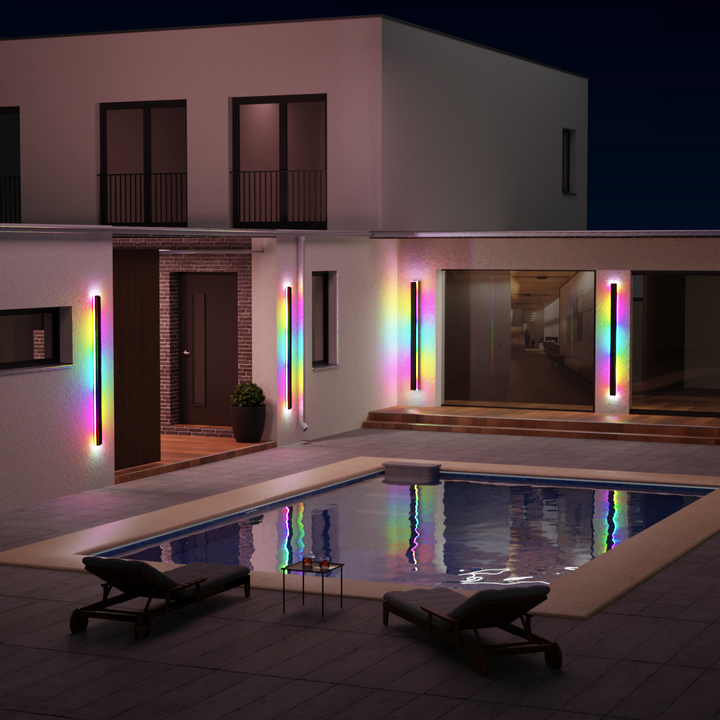 Linear LED Long Outdoor Wall Light Minimalist Exterior Wall Mount Lights Waterproof for Porch | Kalsten