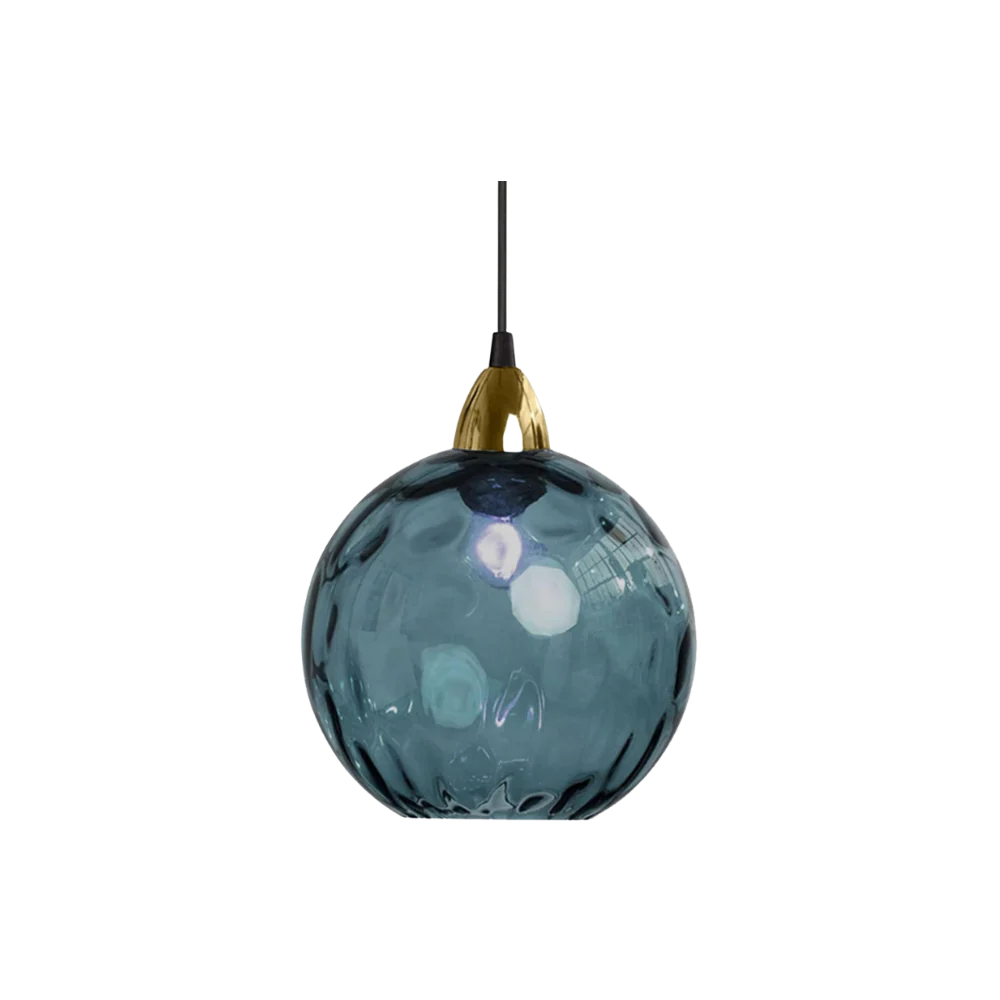 Pendant Light Ripple Glass 7.9 in Sphere Adjustable Dining Room Kitchen Hanging Ceiling Lamp Modern Nordic Minimalist Fixture | Kalsten