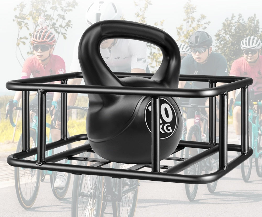 Kalsten | Heavy-Duty Rear Bike Basket with Rack – Large Metal Bicycle Carrier for Groceries, Commutes & E-Bikes