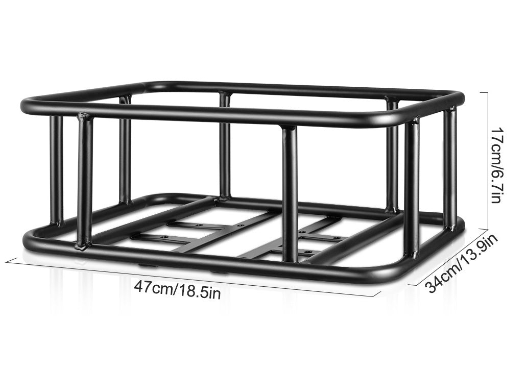 Kalsten | Heavy-Duty Rear Bike Basket with Rack – Large Metal Bicycle Carrier for Groceries, Commutes & E-Bikes