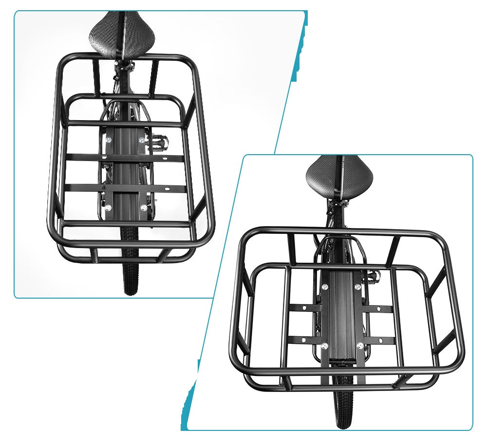 Kalsten | Heavy-Duty Rear Bike Basket with Rack – Large Metal Bicycle Carrier for Groceries, Commutes & E-Bikes