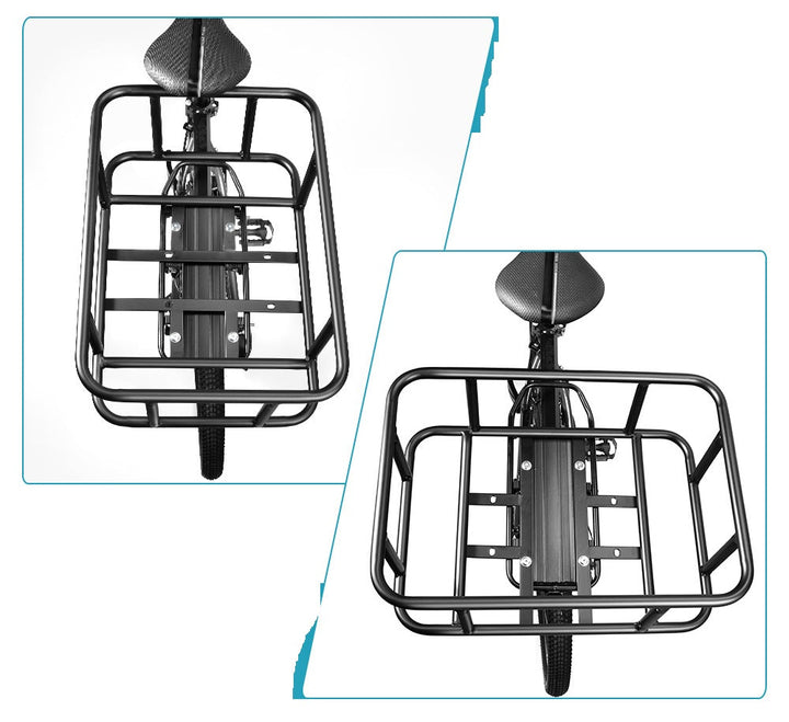 Kalsten | Heavy-Duty Rear Bike Basket with Rack – Large Metal Bicycle Carrier for Groceries, Commutes & E-Bikes