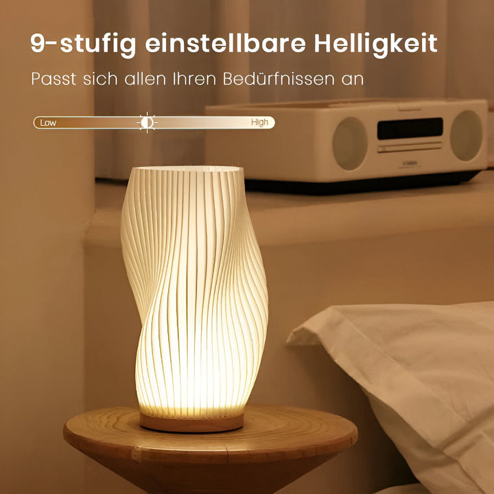 DreamWave - Modern cream-colored 3D wave lamp with elegant metal base | Kalsten