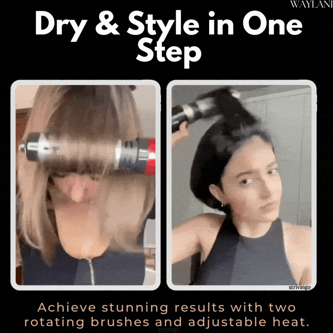 Kalsten | 3-in-1 Rotating Hair Dryer and Styler with Adjustable Temperature for Effortless Curls and Waves