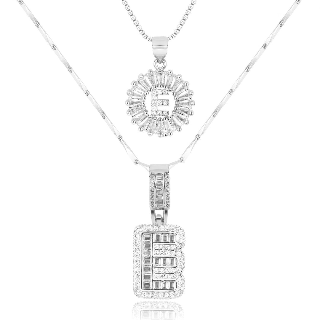 Kalsten | 2pc 14k Diamond Letter Initial Necklaces