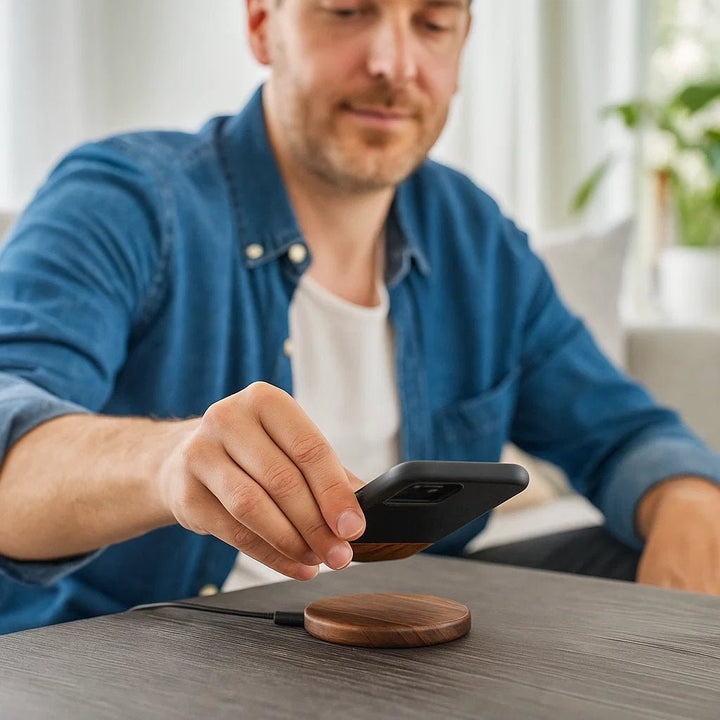 Kalsten | Sustainable Qi Fast Charger made of Bamboo with Overheat Protection