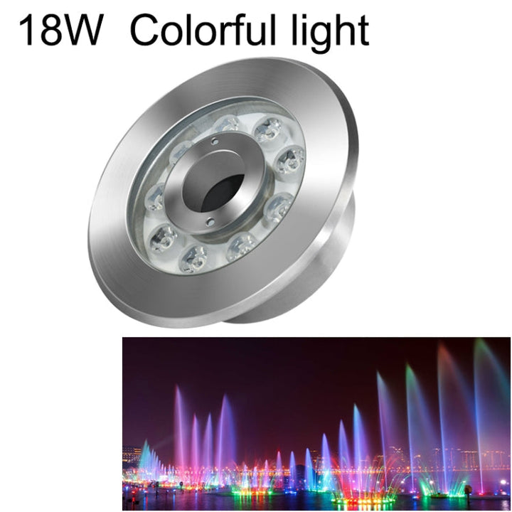 Kalsten | 18W Landscape Colored Color Change Ring LED Stainless Steel Underwater Fountain Light (Colorful)