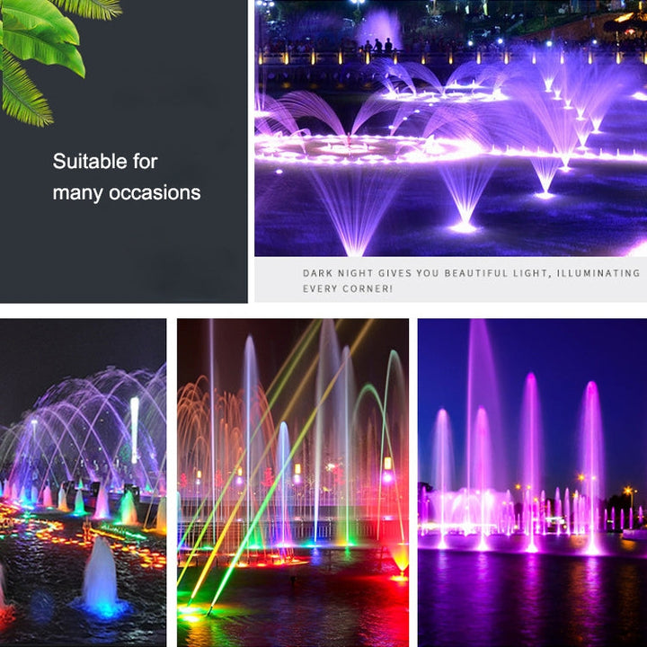 Kalsten | 18W Landscape Colored Color Change Ring LED Stainless Steel Underwater Fountain Light (Colorful)