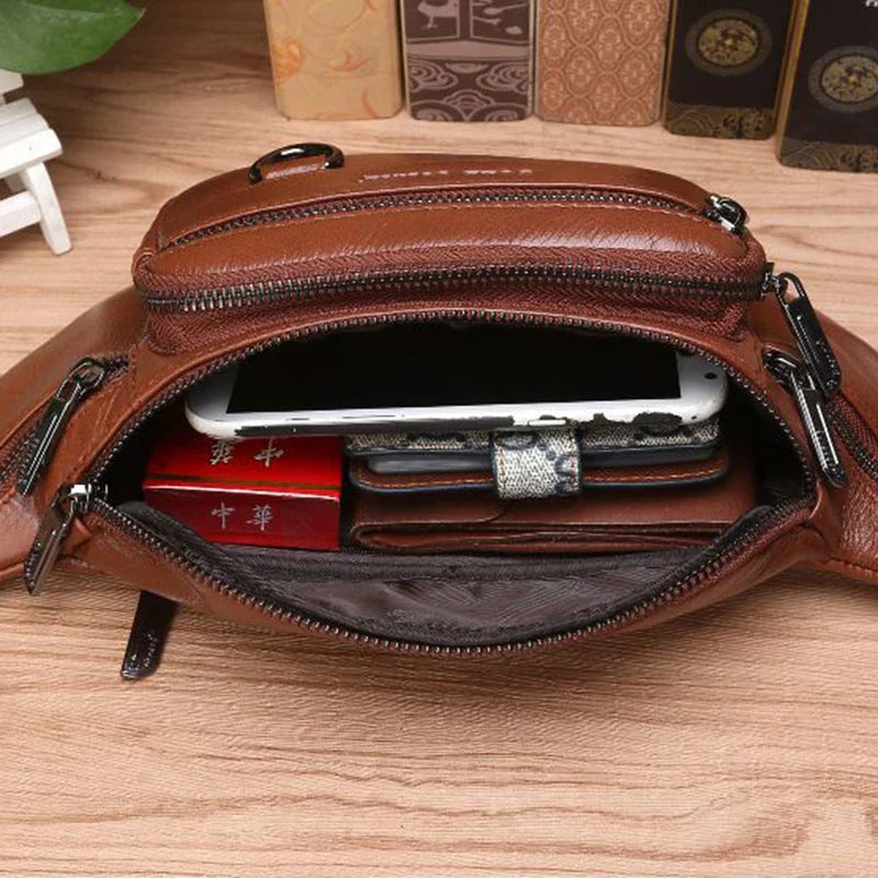 Kalsten | Genuine Leather Fanny Pack | Large Capacity, Robust Design & Versatile for Travel and Outdoor Activities