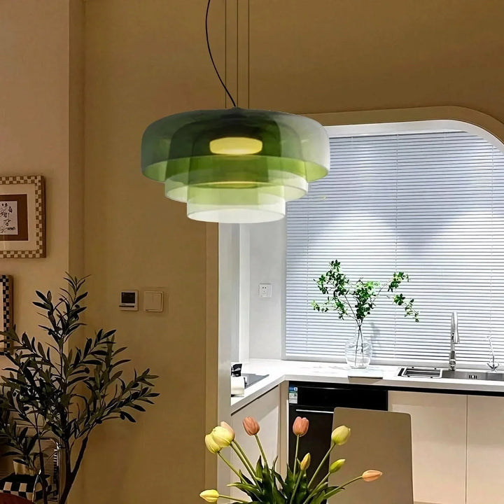 Pendant Light Glass Bowl 10 in Adjustable Dining Room Lounge Hanging Lamp Artistic Ambient Lighting | Kalsten