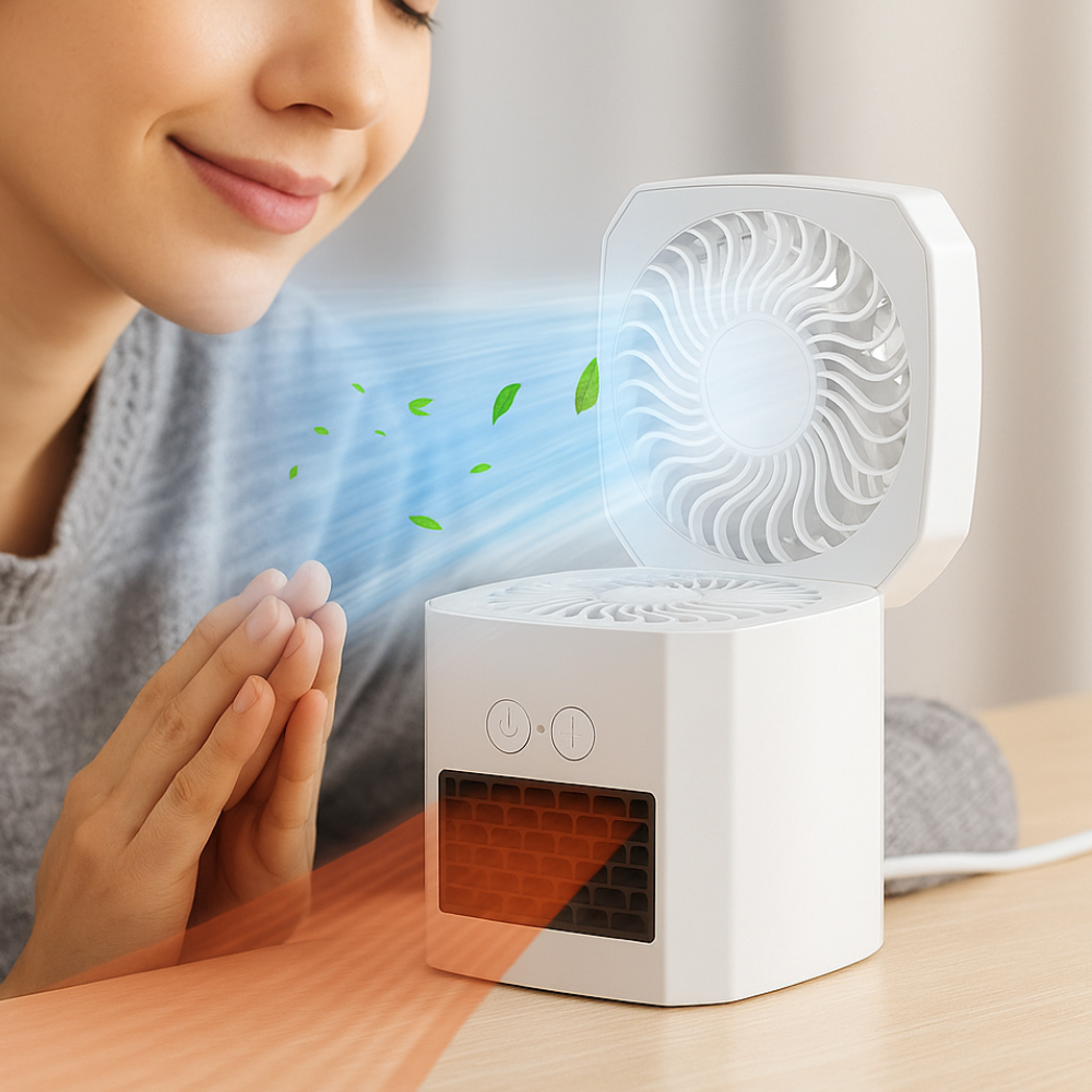 Portable Mini Desk Heater Fan ABS Square Design Kalsten