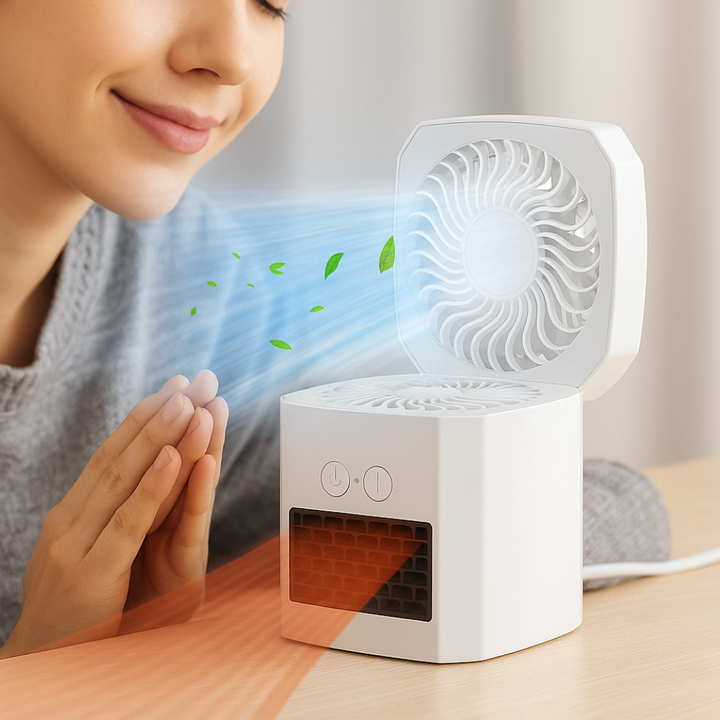 Portable Mini Desk Heater Fan ABS Square Design Kalsten