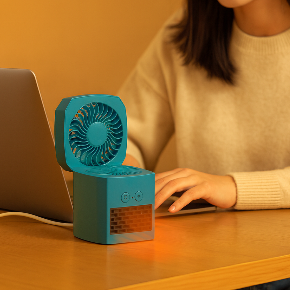 Portable Mini Desk Heater Fan ABS Square Design Kalsten