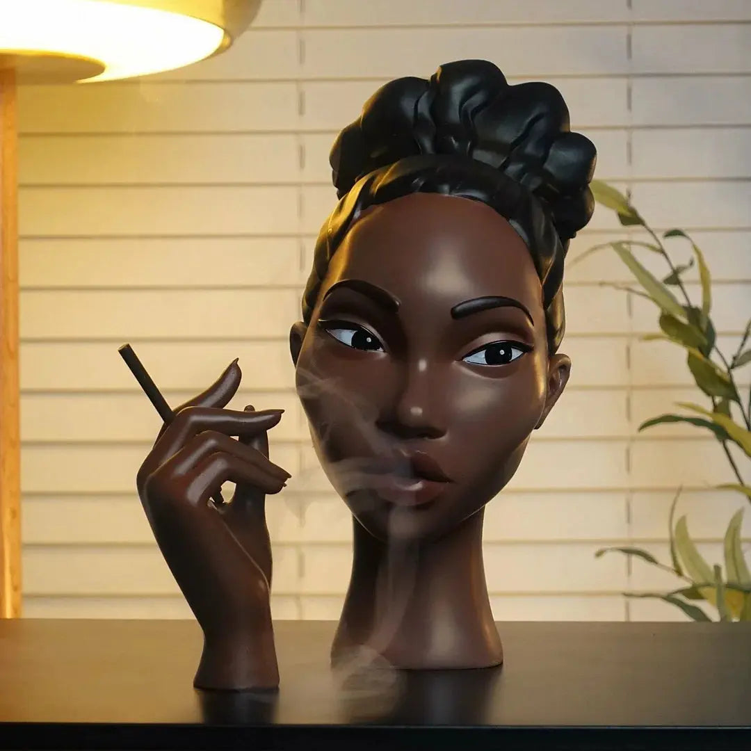 Kalsten | Elegant Incense Holder in the Form of a Black Woman's Head