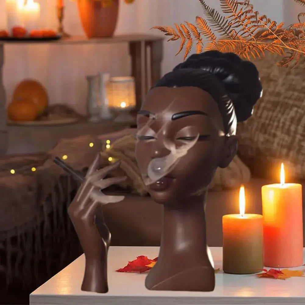 Kalsten | Elegant Incense Holder in the Form of a Black Woman's Head